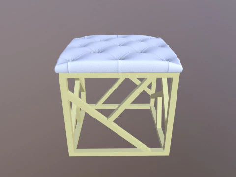 Modern Tufted Bench 3D Model