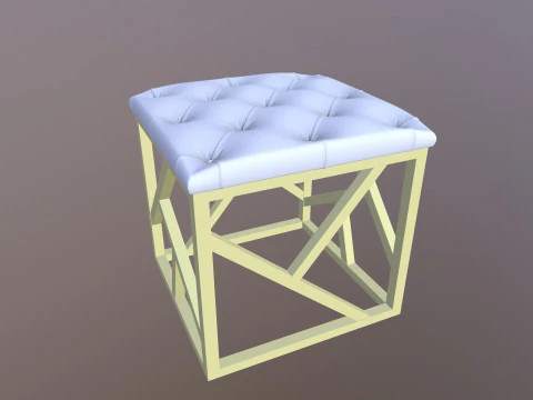 Modern Tufted Bench 3D Model