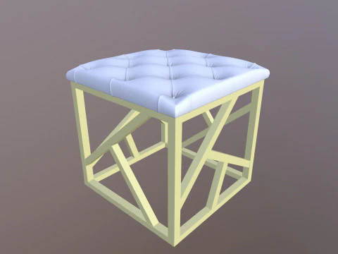 Modern Tufted Bench 3D Model