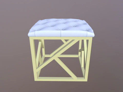 Modern Tufted Bench 3D Model