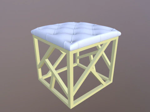 Modern Tufted Bench 3D Model