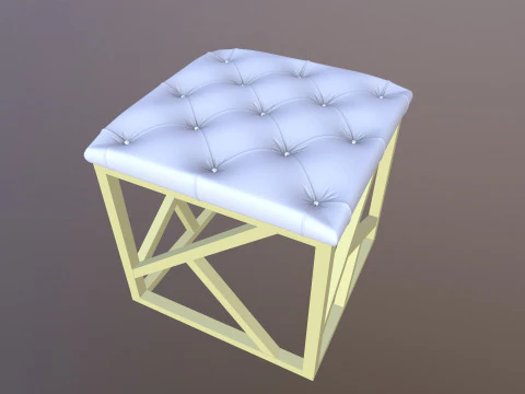 Modern Tufted Bench 3D Model