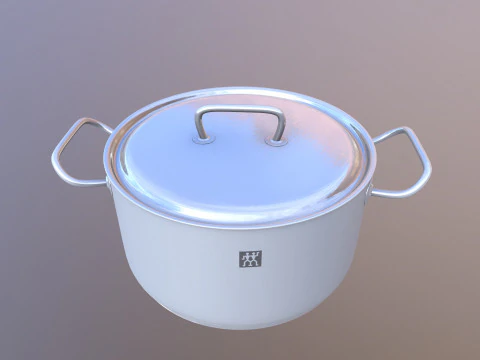 स्टेनलेस स्टील कुकवेयर 3D मॉडल