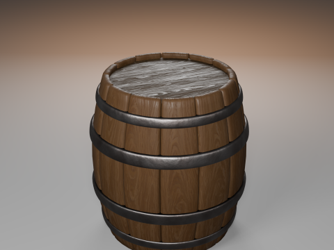 Wooden barrel Modèle 3D