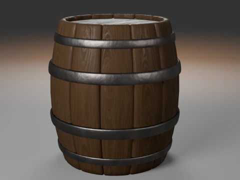 Wooden barrel 3D Model