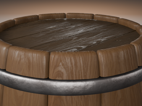 Wooden barrel 3D Модель