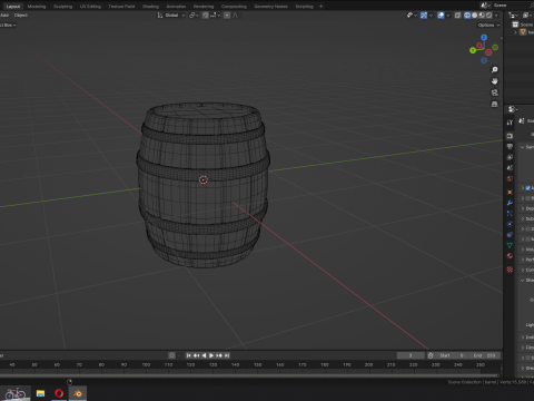 Wooden barrel 3D Модель