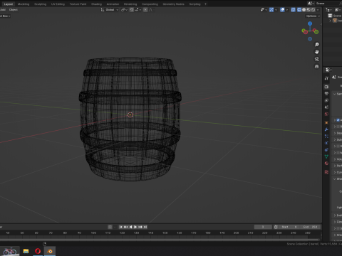 Wooden barrel 3D Модель