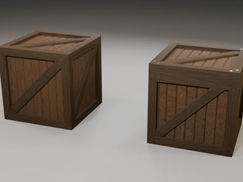 Wooden boxes Modèle 3D