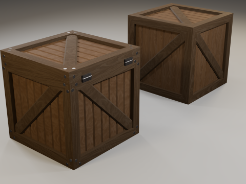 Wooden boxes 3D 模型