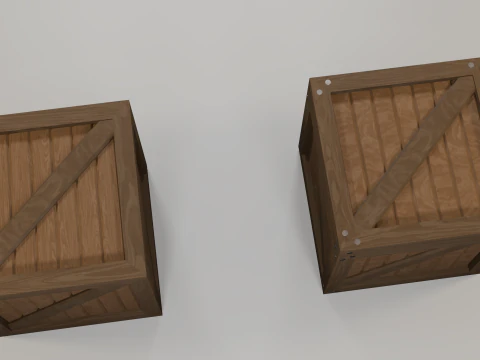 Wooden boxes 3D Model