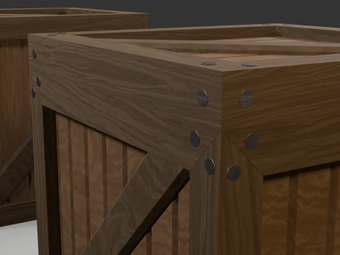 Wooden boxes 3D Model