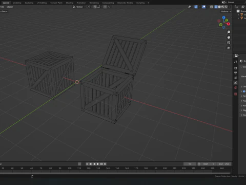 Wooden boxes 3D Model
