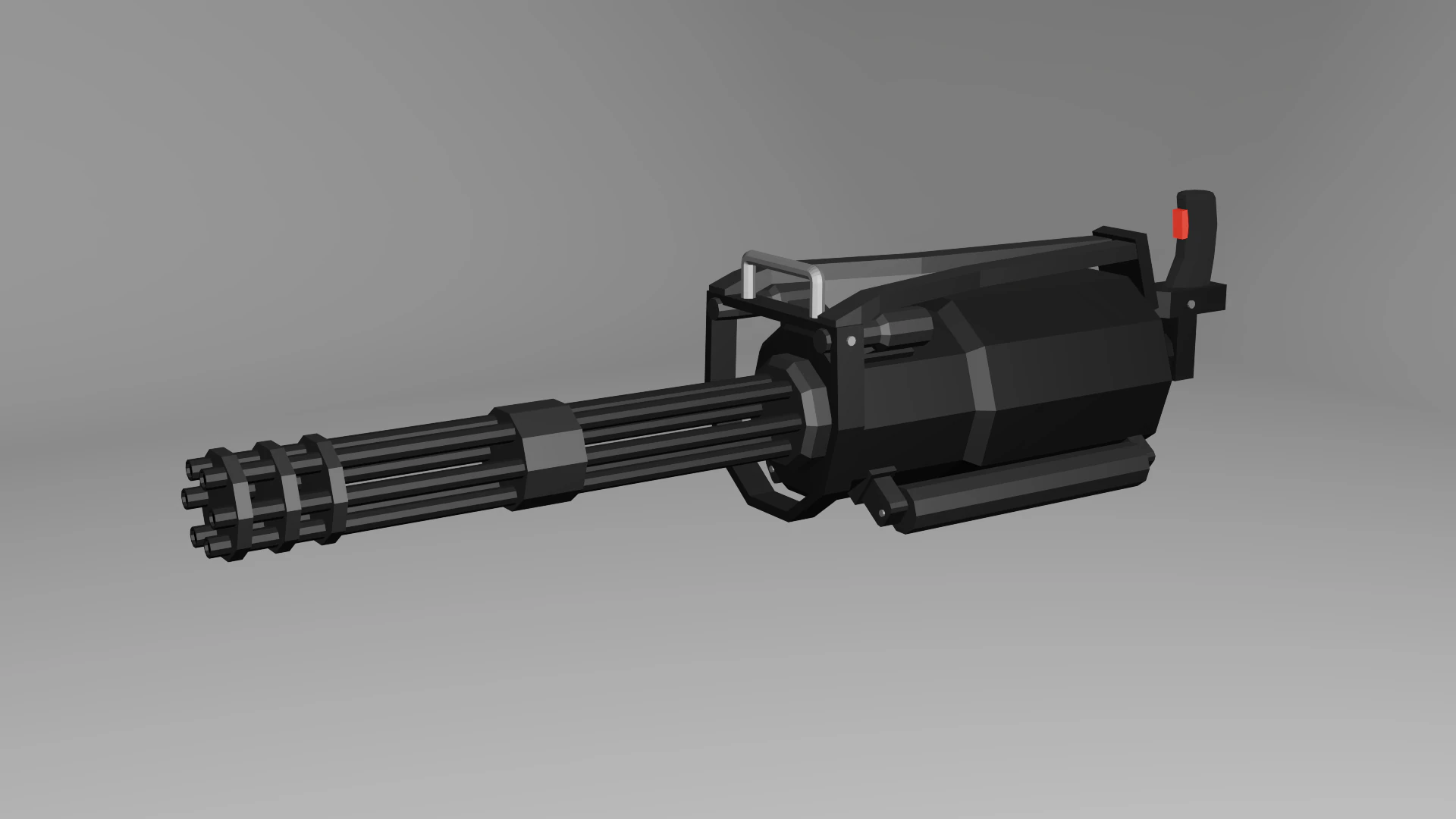 Low poli minigun 3D Model .c4d .max .obj .3ds .fbx .stl .blend