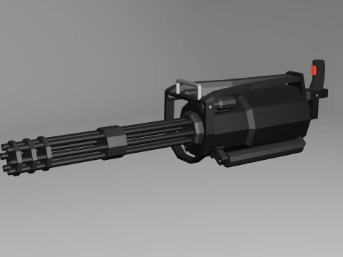 Minigun o niskiej zawartości poli Model 3D