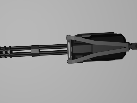 Low poli minigun Modello 3D