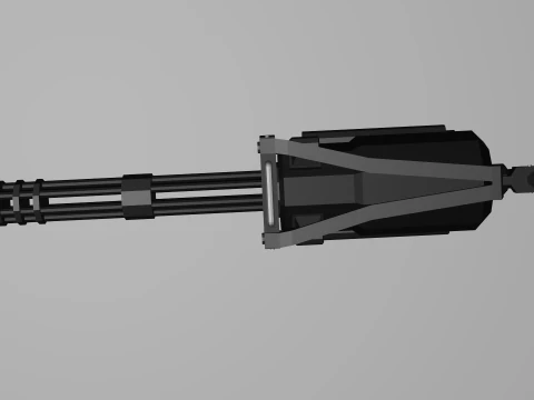 Low poli minigun 3D Model