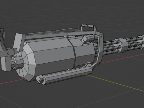 Low poli minigun Modello 3D