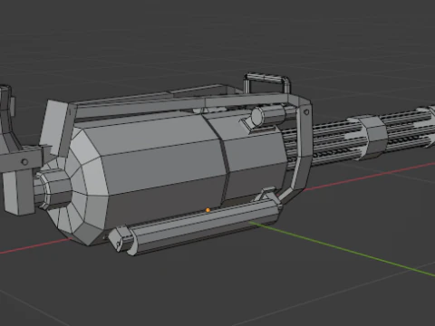 Low poli minigun 3D Model