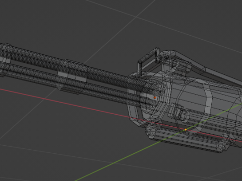 Low poli minigun Modello 3D