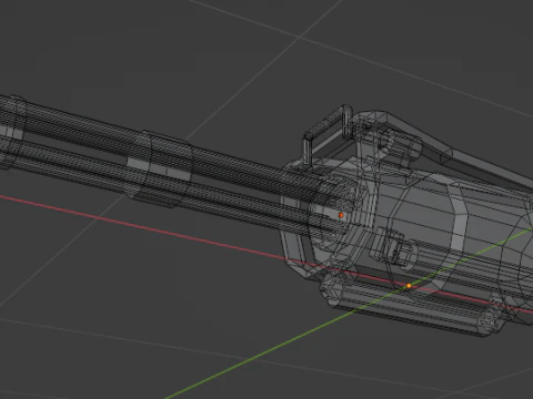 Low poli minigun 3D Model