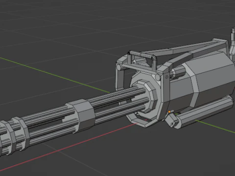 Low poli minigun 3D Model