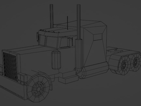 Low poli truck Modèle 3D