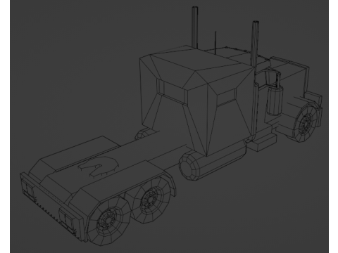 Low poli truck Modèle 3D