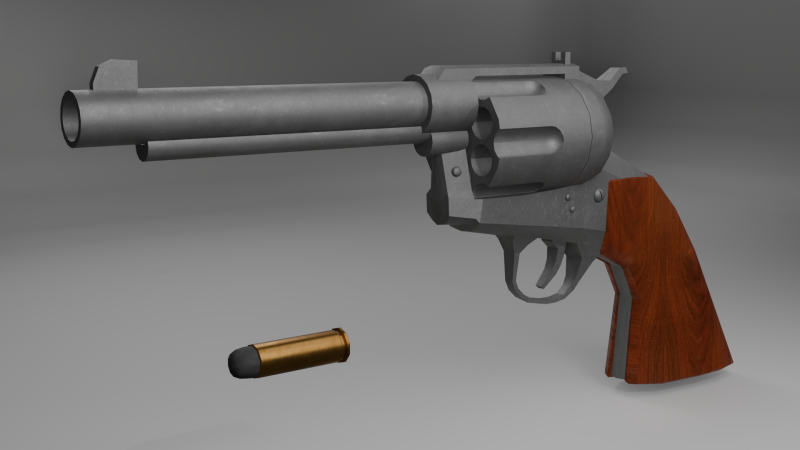 Revolver Model 3D .c4d .max .obj .3ds .fbx .stl .blend 