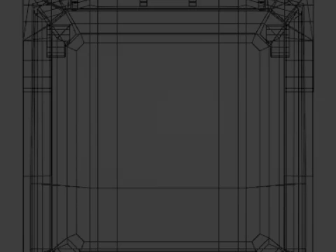 Green low poly trash bin with a pixel texture 3D Model