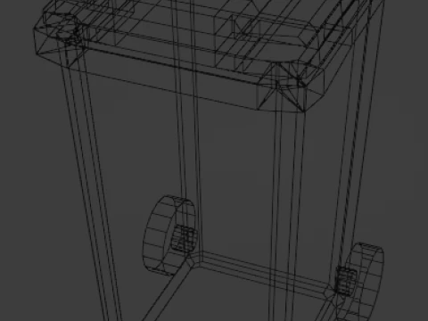 Green low poly trash bin with a pixel texture 3D Model