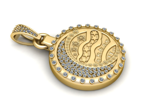 PRECIOUS MOON AND STAR CHARM PENDANT 3D PRINTABLE MODEL Modèle 3D