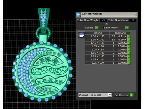 PRECIOUS MOON AND STAR CHARM PENDANT 3D PRINTABLE MODEL Modèle 3D
