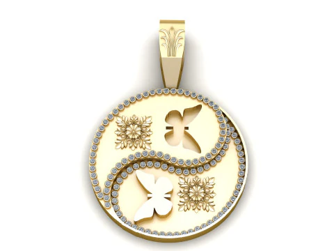 소중한 달과 별 참 펜던트 3D 프린트 가능 모델 3D 모델