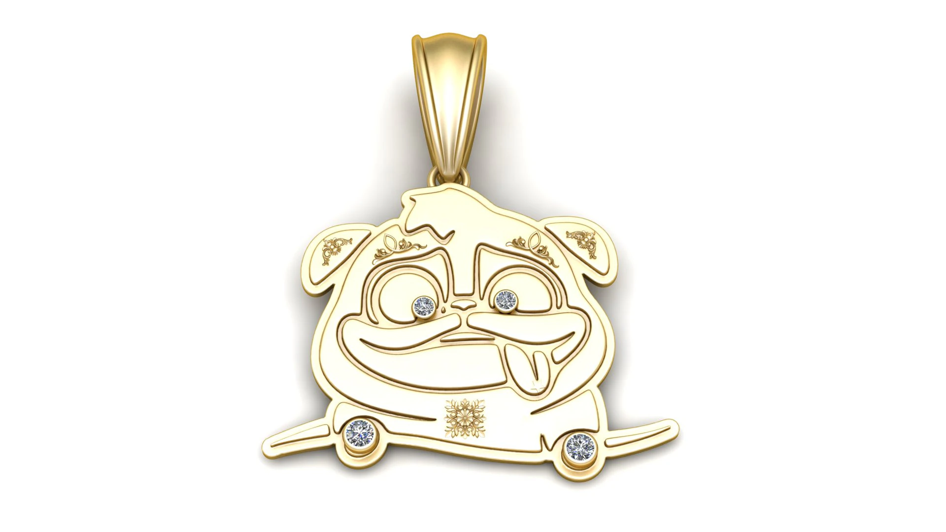 DOG PUG PENDANT 3D PRINTABLE MODEL 3D Model .c4d .max .obj .3ds .fbx .stl .blend 