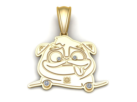 DOG PUG PENDANT 3D PRINTABLE MODEL 3Dモデル