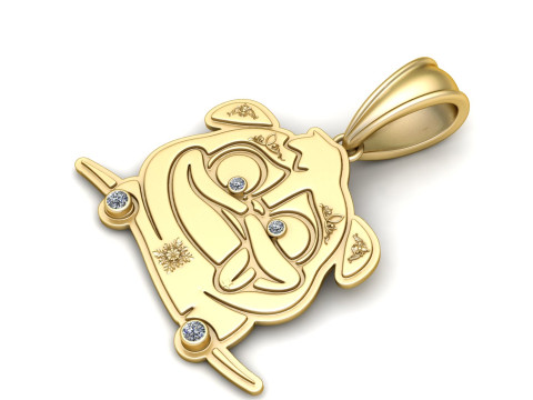 DOG PUG PENDANT 3D PRINTABLE MODEL 3Dモデル