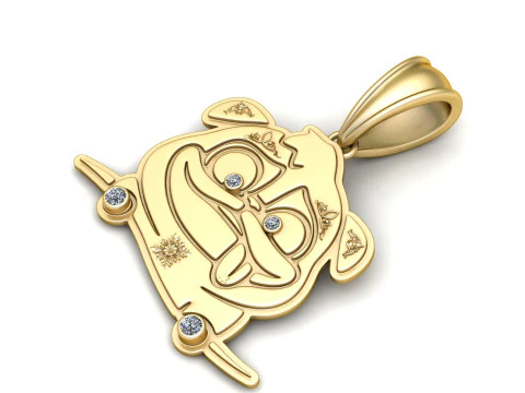 DOG PUG PENDANT 3D PRINTABLE MODEL 3D Model