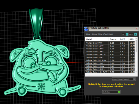 DOG PUG PENDANT 3D PRINTABLE MODEL 3Dモデル