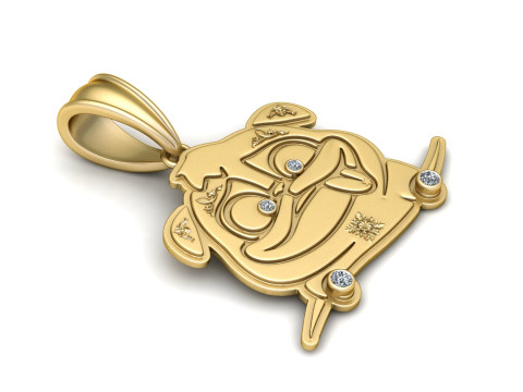 DOG PUG PENDANT 3D PRINTABLE MODEL 3Dモデル