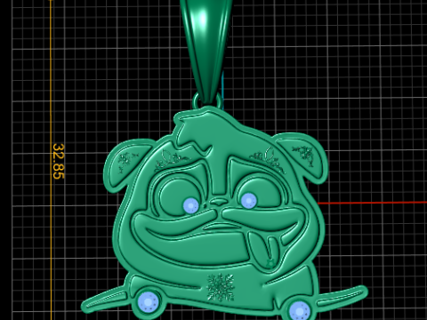 DOG PUG PENDANT 3D PRINTABLE MODEL 3Dモデル