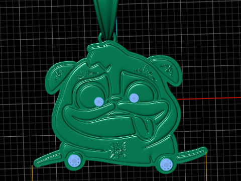 DOG PUG PENDANT 3D PRINTABLE MODEL 3Dモデル