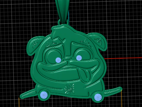 DOG PUG PENDANT 3D PRINTABLE MODEL 3D Model