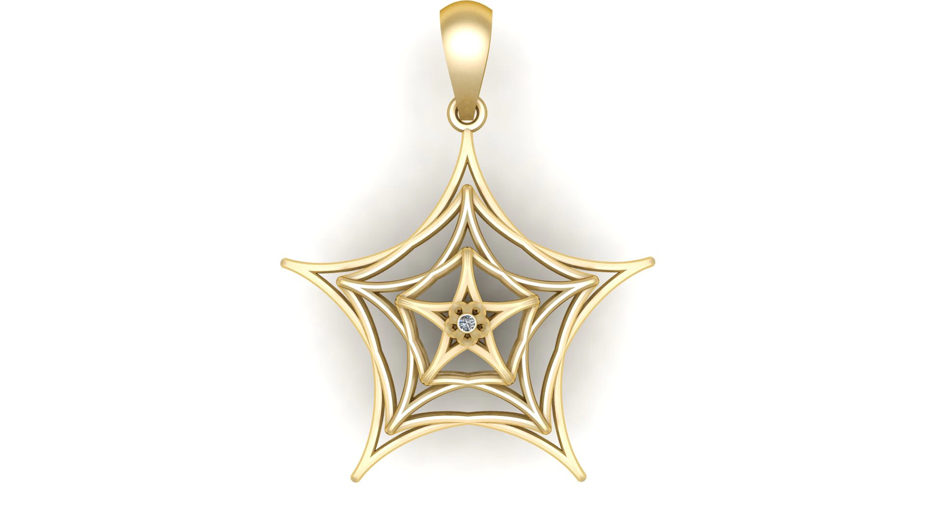 SPIDERWEB DIAMOND PENDANT 3D PRINTABLE MODEL 3D Model .c4d .max .obj .3ds .fbx .stl .blend 