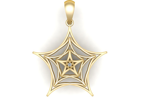 SPIDERWEB DIAMOND PENDANT 3D PRINTABLE MODEL 3Dモデル