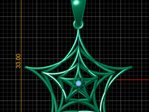 SPIDERWEB DIAMOND PENDANT 3D PRINTABLE MODEL 3D Model