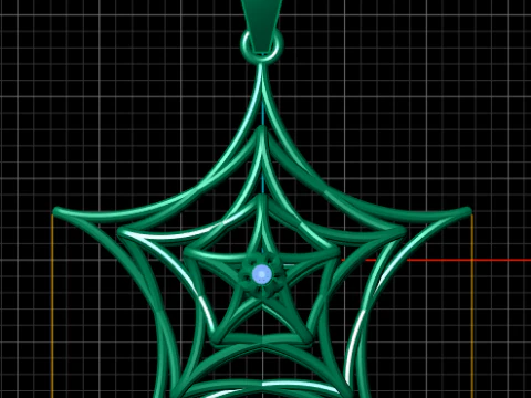 SPIDERWEB DIAMOND PENDANT 3D PRINTABLE MODEL 3D Model