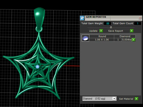 SPIDERWEB DIAMOND PENDANT 3D PRINTABLE MODEL 3D Model