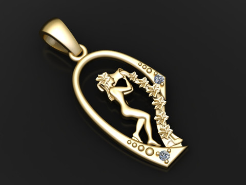 WATER GIRL PENDANT 3D PRINTABLE MODEL 3Dモデル