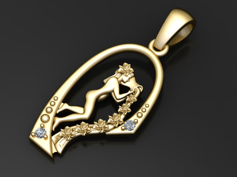 WATER GIRL PENDANT 3D PRINTABLE MODEL 3D 모델